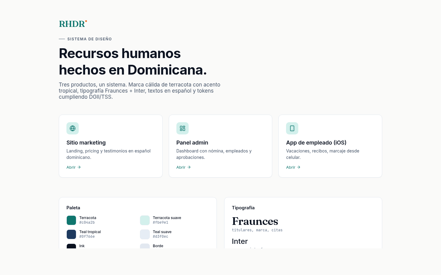 RHDR — Sistema de diseño