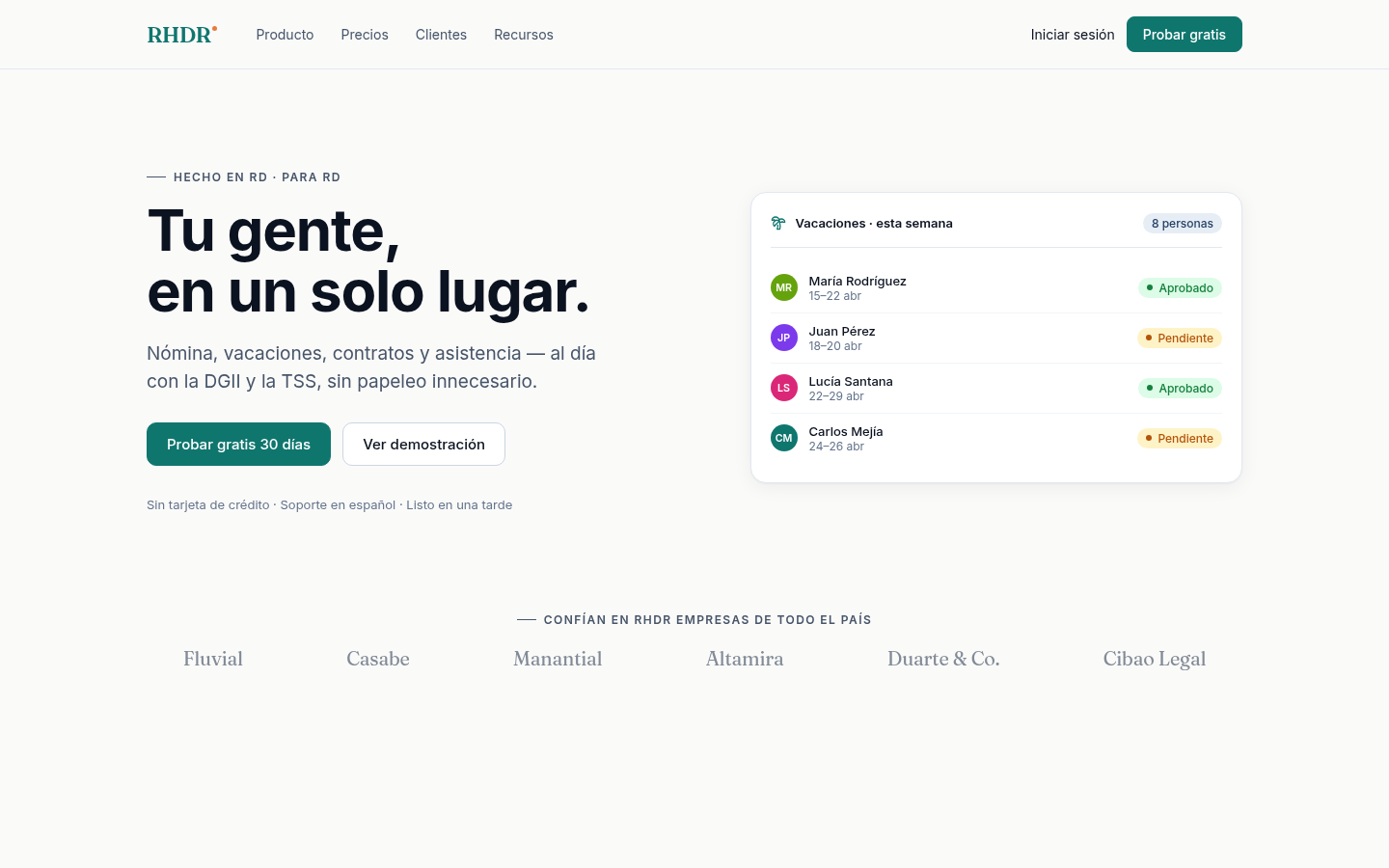 RHDR — Sitio marketing